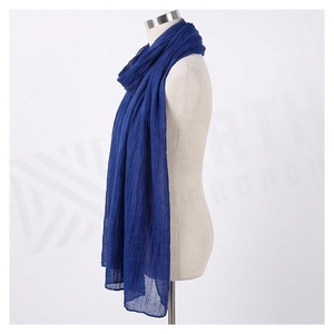 Women's Long <b>Chiffon</b> <b>Scarf</b> Solid Blue Simple Style All Seasons Daily Wear Skin Friendly Fabric - Product Image 3