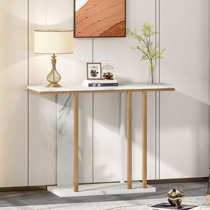 <b>Industrial</b> <b>Console</b> Furniture With Marble Surface Durable Metal Frame Suitable For Modern Office Reception Decoration Areas - Product Image 1