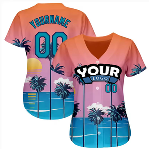 Uniforme de Béisbol Tropical Unisex, Impresión OEM, Uniforme de Béisbol de Manga Corta, Jersey de Béisbol Personalizado - Product Image 1