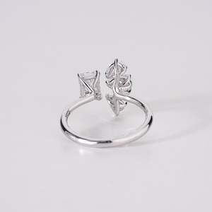 Elegante Anillo de Oro de 14K con Esmeralda Sintética para Mujer, Ajustable, Joyería Fina, Anillo de Compromiso y Boda, Piedra de Lujo - Product Image 3