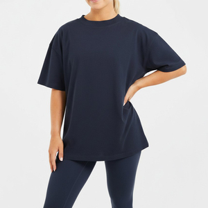 Camisetas de Verano de Manga Corta para Mujer, Cuello Redondo, Tejidas, Casuales, de Secado Rápido, Transpirables, para Fitness, Moda, Venta al Por Mayor, Alta Calidad - Product Image 4
