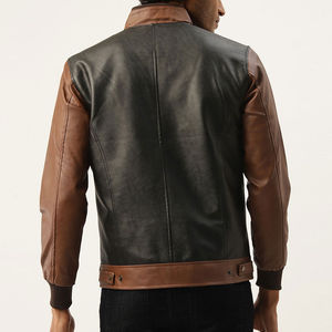 Veste en cuir véritable de haute qualité pour homme, style hiver, col montant, nouvelle mode, best-seller. - Product Image 3