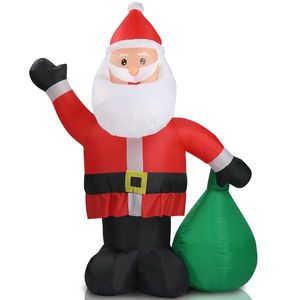 6 FT Lighted Christmas Inflatable Santa Claus Large Gift Bag Outdoor Holiday Yard Decorations Funny Blow Yard Decorations B - Product Image 1
