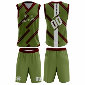 ผู้ผลิตชุดเสื้อและกางเกงบาสเก็ตบอลแบบกำหนดเอง เนื้อผ้าตาข่ายระบายอากาศ แห้งเร็ว ชุดทีม OEM ODM ผู้จัดจำหน่ายขายส่ง - Product Image 1