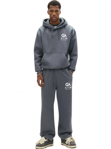 Conjunto Deportivo de Dos Piezas para Hombre, Sudadera con Capucha y Pantalones Acampanados, Diseño de Algodón de Alta Calidad, Resistente al Viento, para Invierno - Product Image 1