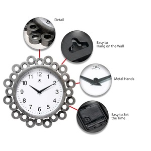 Classic Round Metal <b>Wall</b> <b>Clock</b> Analog Quartz Silent Design for Living Room Bedroom <b>Decoration</b> - Product Image 4