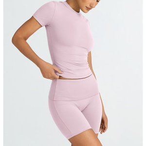 Ensemble de sport 2 pièces pour femme : soutien-gorge de sport et short taille haute, séchage rapide, respirant, tenue d'entraînement, fitness, yoga, vêtements de sport - Product Image 5