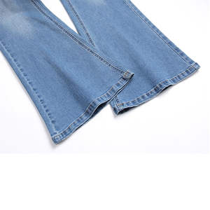 Vente en gros de jeans évasés pour hommes de haute qualité, pantalons en denim coupe bootcut, logo personnalisé, coupe slim extensible, jean pattes d'éléphant pour homme, fabricant - Product Image 5