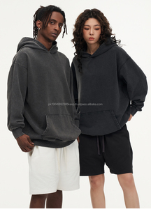 425gsm Acid Wash Hoodies Sweatshirts vierges Logo personnalisé Capuche Vêtements Mode Vintage Surdimensionné Heavy Boxy Hoodie - Product Image 4