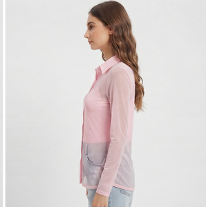 Camisa transparente ajustada para mujer, camisas transparentes con botones y manga larga, ropa de discoteca para mujer, camisa transparente sexy para mujer - Product Image 2