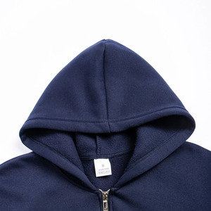 Sweat-shirt à capuche personnalisé pour homme, bleu marine, demi-zip, col montant, en polaire, chaud pour l'hiver, uni, vêtement de sport, haut de survêtement - Product Image 6