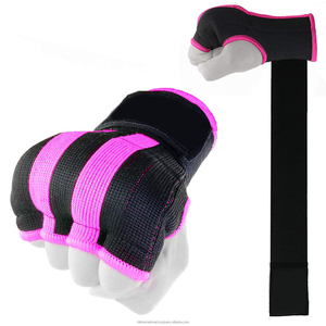 Gants de boxe d'entraînement en gel demi-doigts avec sangle longue pour poignet, pour hommes et femmes, équipement de karaté, fermeture auto-agrippante, protection - Product Image 6