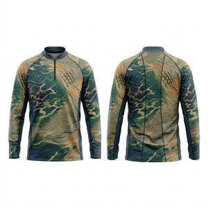 Vente en gros de maillots de pêche personnalisés 100% polyester respirant, de haute qualité, sublimés, à manches longues, avec protection UV - Product Image 3