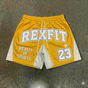 กางเกงขาสั้นกีฬาผู้ชายสีพื้นผ้าตาข่ายแบบสวมใส่สบาย รุ่น REXFIT SPORTS กางเกงบาสเก็ตบอลระบายอากาศได้ดี ชุดออกกำลังกาย ผลิตโดย OEM - Product Image 2
