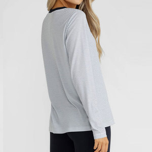 Women Lining Fabric Custom Design Longline Loose Fit Regular Pattern Activewear Yoga Sports <b>Long</b> Sleeve Quick Dry Shirt - Product Image 2