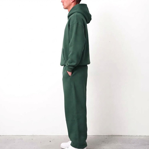 Survêtement d'hiver à capuche en molleton 100 % coton de haute qualité, grande taille, style streetwear, couleur unie, pour homme, avec logo personnalisé - Product Image 5