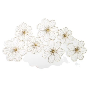 ออกแบบใหม่ขนาดใหญ่3d บ้านโลหะแขวนเครื่องประดับดอกไม้รูปร่าง/ออกแบบโลหะ Wall Art สำหรับตกแต่งบ้านโรงแรมห้องนั่งเล่น - Product Image 1