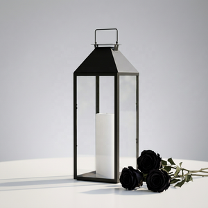 Fabricants de lanternes à bougies en métal noir élégant pour la décoration de la maison et du patio - Product Image 1
