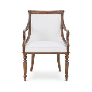 Fauteuil Flora en teck massif de haute qualité, avec revêtement et couleur brun foncé, pour usage intérieur. - Product Image 6
