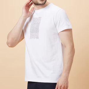 Men's <b>Plain</b> <b>White</b> Cotton T-<b>Shirt</b> OEM Custom Logo Printing Bulk Wholesale Cotton T-<b>Shirt</b> OEM Logo - Product Image 2
