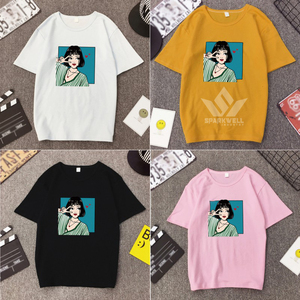 เสื้อยืดกราฟิกตัวอักษรสำหรับผู้หญิง แขนสั้น คอกลม ผ้าฝ้าย 100% ทรงปกติ ระบายอากาศได้ดี เสื้อยืดลำลองใส่ได้ทุกวัน - Product Image 5