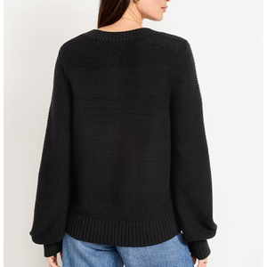 Suéter Cárdigan de Mujer de Alta Calidad Personalizado con Cuello en V, Manga Larga, Cierre de Botones y Tejido de Canalé - Product Image 4