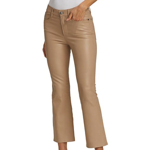 Pantalon en cuir pour femme, de haute qualité, confortable, respirant, imperméable, coupe-vent, poches personnalisées, coupe ajustée, OEM - Product Image 3