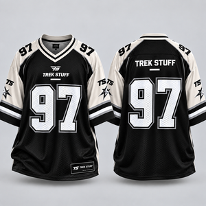 เสื้อฟุตบอลอเมริกันชายแบบสั่งทำพิเศษ ผ้าโพลีเอสเตอร์ 100% ระบายอากาศได้ดี แห้งเร็ว ต้านเชื้อแบคทีเรีย คอวี พิมพ์ลายแบบซับลิเมชั่น โลโก้สั่งทำได้ - Product Image 6