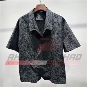 Chemise décontractée d'été pour homme, coupe ample, à manches courtes et mi-longues, en tissu gaufré, séchage rapide, livraison directe - Product Image 1