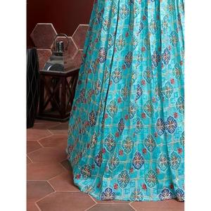 Elegante Azul Cielo Fancy Impreso Chinon Seda Lehenga Choli Con Dupatta - Product Image 1