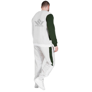 Unisex <b>White</b> Cotton Tracksuit Set Crew Neck Sweatshirt and <b>Jogger</b> Pants Casual Autumn Sportswear - Product Image 5