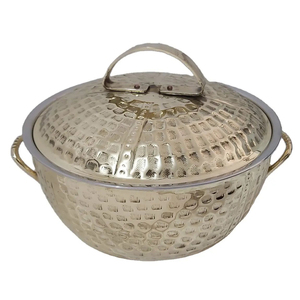Casserole en métal classique avec couvercle, chauffe-plat isolé pour la maison, les mariages, la restauration, les hôtels, conteneur alimentaire - Product Image 6