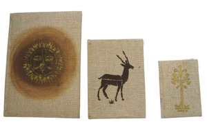 Cuaderno de Diseño Simple con Tapa Dura, Papel Hecho a Mano con Estampado en Bloque, Textil de Yute, Pétalos de Flores y Hierba - Product Image 4