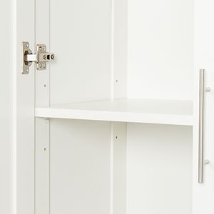 Armadio Alto da Cucina Bianco a 2 Ante con 3 Partizioni per Separare 4 Spazi di Stoccaggio, Design Multifunzionale - Product Image 3