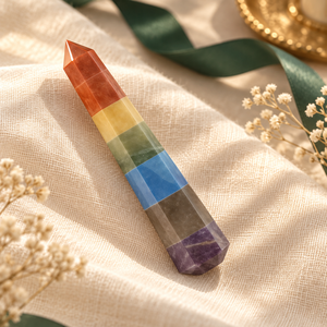 Obelisco de Cristal de Ágata Arcoíris, Figura de los Siete Chakras, Feng Shui, Forma de Pirámide Pulida, Decoración para el Hogar, Pieza de Colección - Product Image 5
