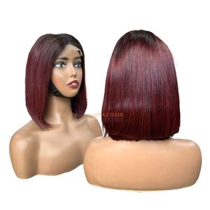 Raw Vietnamese Hair <b>Wigs</b> Burgundy Color 2x6 Closure Middle Part Lace <b>Wigs</b> Raw Vietnamese Hair <b>Wig</b> For Black Women - Product Image 2