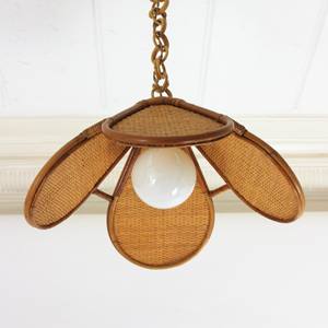 Plafonnier pour chambre d'enfant forme de fleur abat-jour de nuit en rotin pour chambre d'enfant lampe florale en gros - Product Image 1