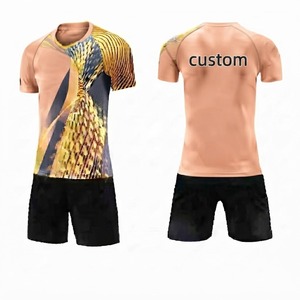 Camiseta de Fútbol con Estampado Gráfico de Durazno Personalizada por el Fabricante, 100% Poliéster, Transpirable, de Secado Rápido, Ecológica, Antibacteriana, Cuello Redondo - Product Image 1