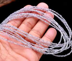 Cuentas de diamante Herkimer de lavanda, cuentas de piedras preciosas naturales sin cortar, cuentas de diamante Herkimer crudas pequeñas de 2-3 mm para la fabricación de joyas - Product Image 5