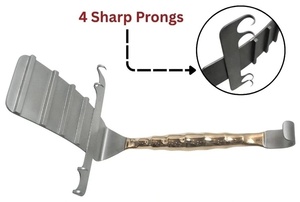 Saldanha Abdominal Deep 4 prongs Retractor <b>Plastic</b> Surgery Gold Coated Grip Hand Surgical Instrument Manual CE Certified Class I - Product Image 4