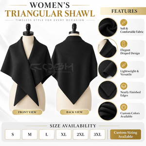 ผ้าคลุมไหล่ขนสัตว์สีดำ Cosh International Sorority Sisterhood พร้อมโลโก้สั่งทำด้านหน้า ผ้าคลุมกันหนาวสีพื้นทอหนา - Product Image 6