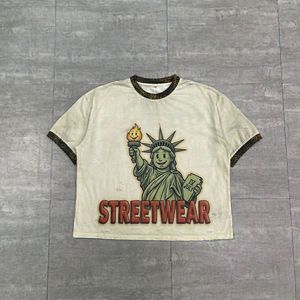 เสื้อยืดโอเวอร์ไซส์ทรงบ็อกซี่ พิมพ์ลายกราฟิกดีไซน์ DTG ประดับเพชร  สำหรับผู้ชาย - Product Image 6