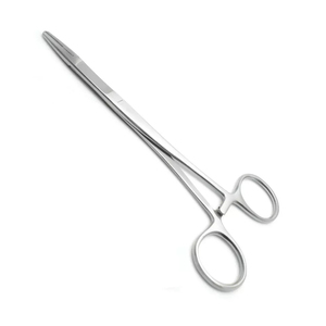 Pinzas quirúrgicas curvas de acero inoxidable con mecanismo de trinquete, hemostato médico reutilizable para manipulación de tejidos delicados - Product Image 4