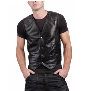Latest Design OEM Custom Leather <b>Vest</b> Sleeveless Jacket Genuine Leather <b>Vest</b> Wholesale Training Outdoor <b>Mens</b> Waterproof - Product Image 6