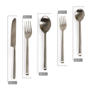 Ensemble de couverts décoratifs en acier inoxydable au design tendance pour les repas en famille et les tables de fête - Product Image 2