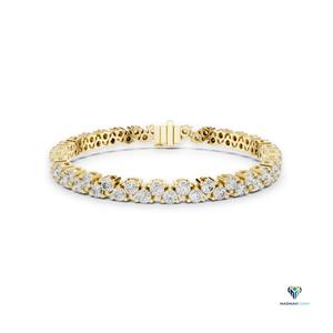 6.20 CT Round Lab Grown Diamond Tennis Bracelet in 14K 18K <b>Solid</b> <b>Gold</b>, 7 Inch Classic Collet Set Linear Link Bracelet for Women - Product Image 5