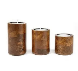 New arrival Wooden Pillar Candle Stand Hand Crafted Wood Candle Holder for Home Decor and <b>Kitchen</b> and Table Decor from India - Product Image 1