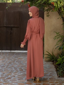 Womens Modest Daily Wear Royal Nida Full Covered Maxi Prayer Wear Saudi Hijab Niqab Front Open <b>Elastic</b> Sleeves Handmade Ramadan - Product Image 3