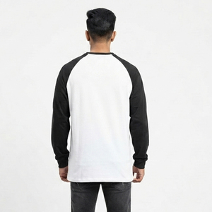 Oversize Raglan T Shirts Men <b>Drop</b> Shoulder Long Sleeve Street Style Tee 100% Cotton Fully Customized Men's Sport T Shirts - Product Image 2