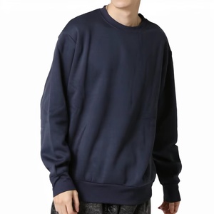 Custom Men Sweatshirt Blank Casual Crewneck <b>Plain</b> Dark Navy Blue Fleece <b>Jumper</b> Pullover - Product Image 2